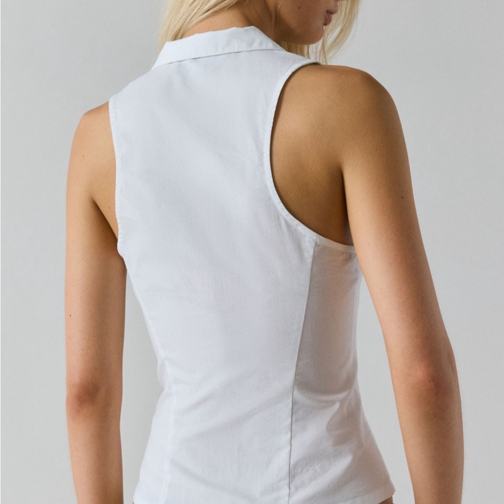Urban Outfitters Party girl cotton blend button down sleeveless shirt - Picture 4 of 10
